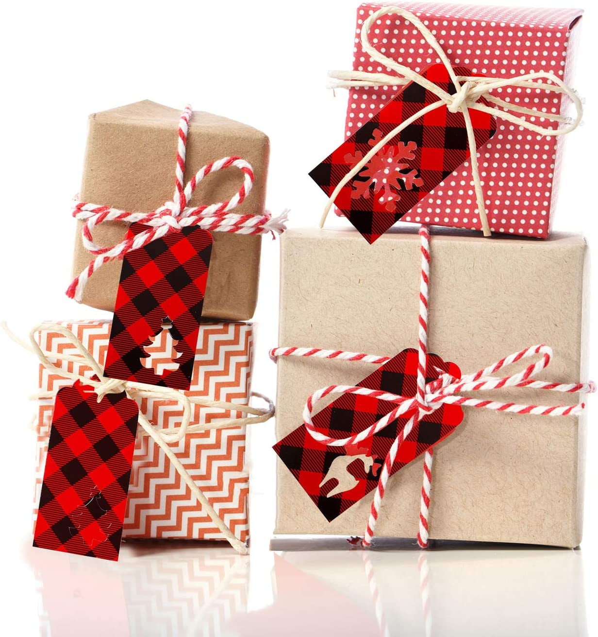 D-GROEE 1 Set Christmas Gift Tags Kraft Paper Christmas Gift Tags
