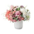 thumbnail image 5 of Mightlink Artificial Mixed Flower Realistic Pan Weaving Tea Rose Chrysanthemum Silk Fake Bouquet for Wedding, 5 of 7