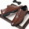 thumbnail image 6 of DADAWEN Dresses Shoe for Men Formal Business Classic Lace-up Shoes Brown Oxfords9US, 6 of 7