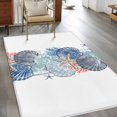 thumbnail image 3 of 3'x5' Area Rugs, Navy Blue Coastal Indoor Outdoor Area Rug for Living Room Bedroom, Summer Beach Nautical Shell Starfish Washable Bathroom Rugs Kitchen Floor Carpet Mats Home Decor Aesthetic, 3 of 8