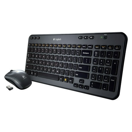 Logitech - MK360 Full-size Wireless Scissor Keyboard and Mouse - Black