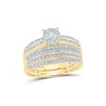 thumbnail image 2 of FB Jewels 14kt Yellow Gold His & Hers Round Diamond Solitaire Matching Bridal Wedding Ring Band Set 1-1/4 Cttw, 2 of 3