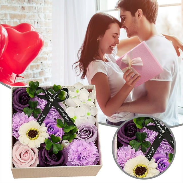 BKER Scented Oil Roses Flowers Soap Gift Box Set ForMother's Day