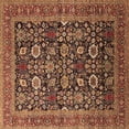 thumbnail image 1 of Ahgly Company Indoor Square Oriental Brown Traditional Area Rugs, 6' Square, 1 of 4
