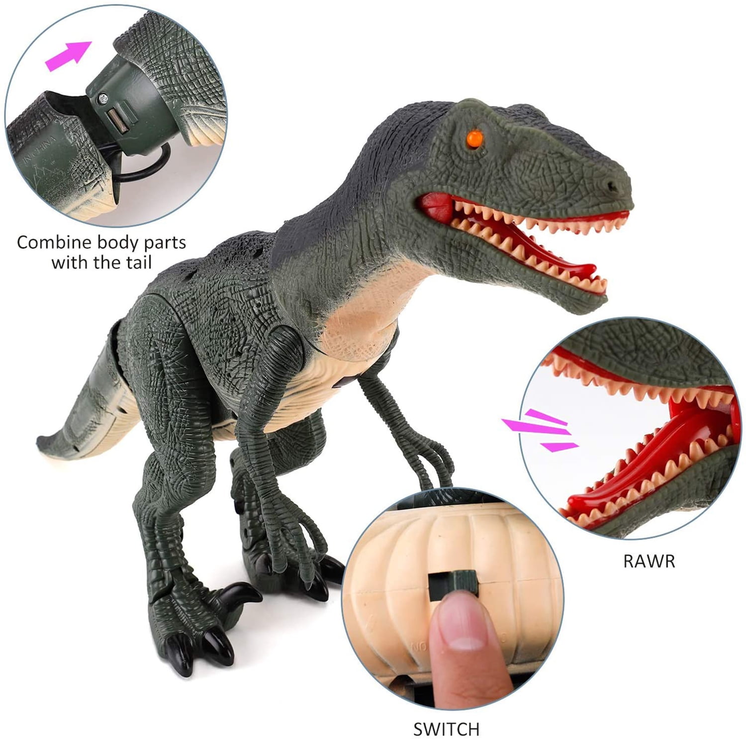 CIPACHO 14.5" Robot Dinosaur Toy, Walking Dinosaur Toy for Kids, Great Electronic Toy for 3-8 Year Old, Gray CIPACHO 14.5" Robot Dinosaur Toy, Walking Dinosaur Toy for Kids, Great Electronic Toy for 3-8 Year Old, Gray