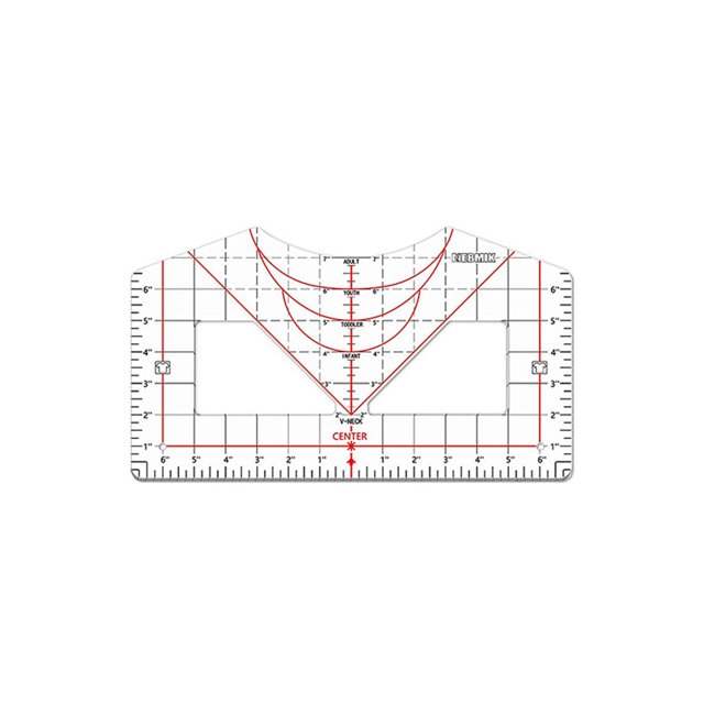 Herramienta de alineación de guía de regla de camiseta portátil, herramienta de medición, regla de costura multipropósito de camisetas de todos los perfecl regla de calibración