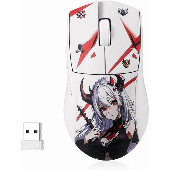 Redragon M916AK PRO 3-Mode Anime Gaming Mouse, 42G Ultra-Light 26K DPI Gaming Mouse w/Ergonomic Natural Grip Build, Full Programmable Buttons, Software Supports DIY Keybinds & DPI