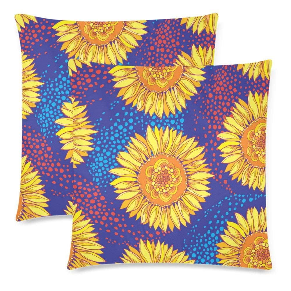 WOPOP Sunflower Pillow Covers Pillow Cases Two Sides Printing 18x18 inches ,Set of 2 Walmart