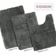 thumbnail image 3 of Clara Clark Set of 3 Absorbent Bath Mat Non-Slip Backing Rubber Bathroom Rugs, 17x24, 20x32, 32x48 Gray, 3 of 7