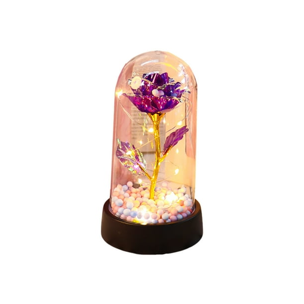 Regalos para las Mujeres Regalo de la Rosa Eterna para el Cumpleaños de las Mujeres Regalo para la Madre Rosa Encendida en Cúpula de Vidrio Regalo de la Rosa Eterna para el Día de la Madre Regalo de L