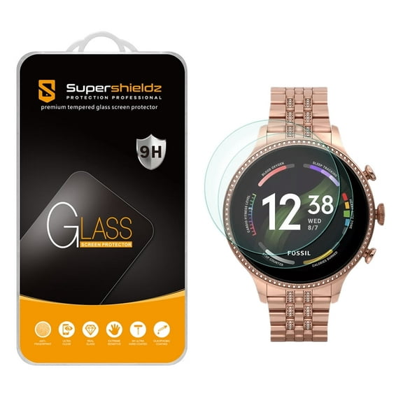 [2-Pack] Supershieldz for Fossil Women's Gen 6 42mm Tempered Glass Screen Protector, Anti-Scratch, Bubble Free
