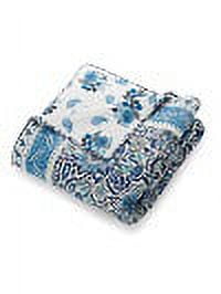 Dena Home Blue Bisou Floral 3-Piece Quilt Set, King