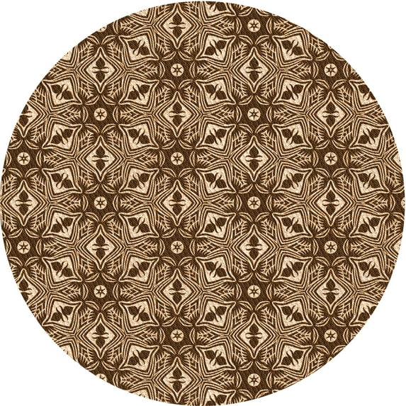 Ahgly Company Machine Washable Indoor Round Transitional Night Red Area Rugs, 7' Round