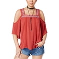 thumbnail image 1 of Blusa bordada con hombros descubiertos Crave Fame naranja grande Pull-over, 1 of 1