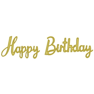 Way to Celebrate! Party Gold "Happy Birthday" Balloon Banner, 1 ct