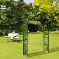 thumbnail image 6 of Gymax 7.2Ft Garden Arch Steel Arbor Wedding Garden Decoration Climbing Plants w/Stakes, 6 of 10