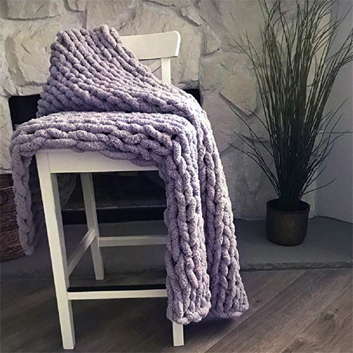 Lowestbest Chunky Knit Blanket, Handmade Warm Soft Throw Blanket, Cable Knit Blanket - Light Grey (47" x 59") Lowestbest Chunky Knit Blanket, Handmade Warm Soft Throw Blanket, Cable Knit Blanket - Light Grey (47" x 59")