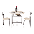 thumbnail image 2 of Tcbosik 3-Piece Dining Table Set, Kitchen Breakfast Nook Set with Metal Frame, Space Saving Table with Built-in Wine Rack for 2, Natural, 2 of 9