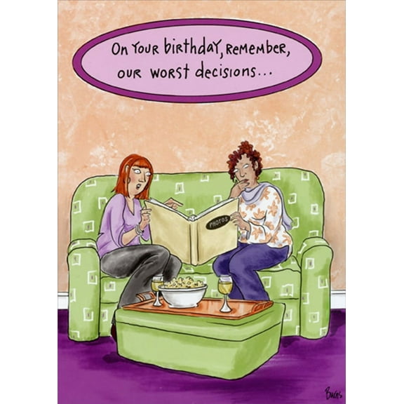 Oatmeal Studios Our Worst Decisions Funny / Humorous Birthday Card for Her : Woman : Women
