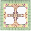 thumbnail image 3 of Metal Light Switch Plate Cover Green Pink Floral Paisley Circular Tile Pattern TIL086, 3 of 13
