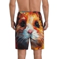 thumbnail image 5 of Salouo Oil Painting Colorful Hamster Pattern Men's Sleep Pajama Shorts,Pajama Bottoms Elastic Waistband Sleep Pajama Short PJ Shorts for Men -XX-Large, 5 of 6