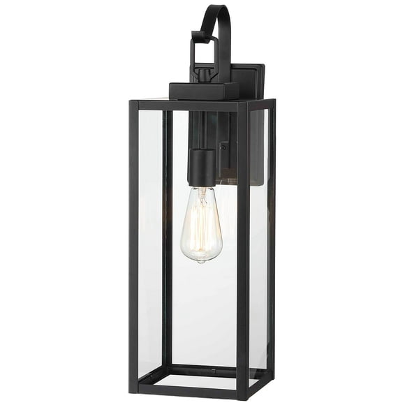 Lámpara de pared para exteriores Pia Ricco, 57 cm, color negro mate