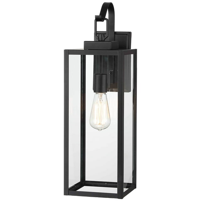 Lámpara de pared para exteriores Pia Ricco, 57 cm, color negro mate