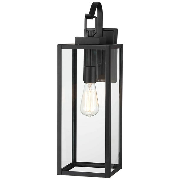 Lámpara de pared para exteriores Pia Ricco, 57 cm, color negro mate