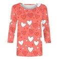 thumbnail image 5 of Mceream Womens 3/4 Sleeve Crew Neck T-Shirts Causal Dressy Oversized Valentina's Day Spring Shirts Love Heart Raglan Tops Tunic Top Loose Fit Graphic Tee Plus Size Camisas De San Valentin Mujer XXXL, 5 of 5