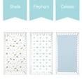 thumbnail image 4 of Little Grape Land Crib Sheets for Baby Boys 3 Pack, 28"x 52" Extra Soft Microfiber Crib Sheet Set for Standard Crib & Toddler Mattress Pad, Shells & Elephant & Celeste, 4 of 4