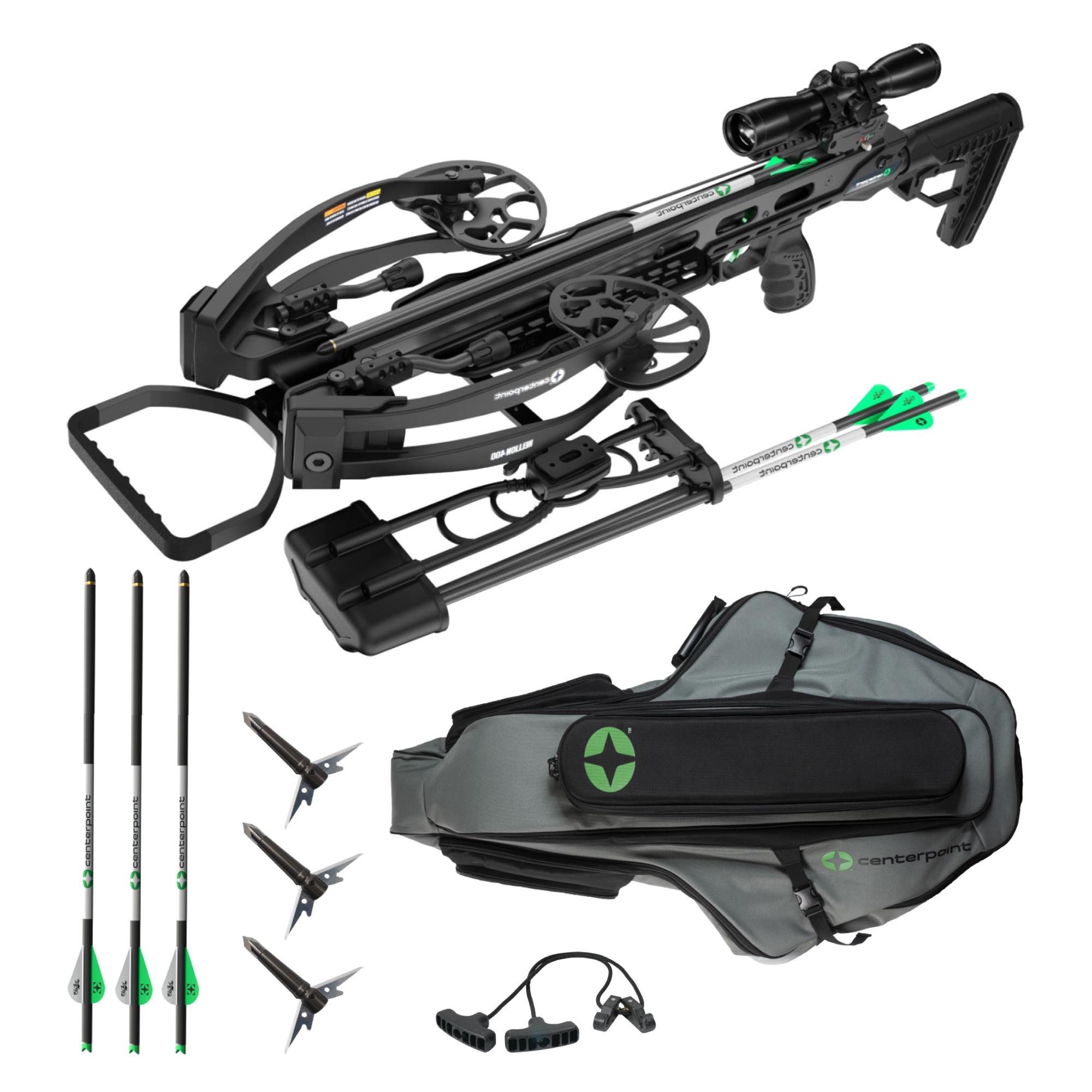 CenterPoint Hellion 400 Compound Crossbow Package with 3 Broadheads