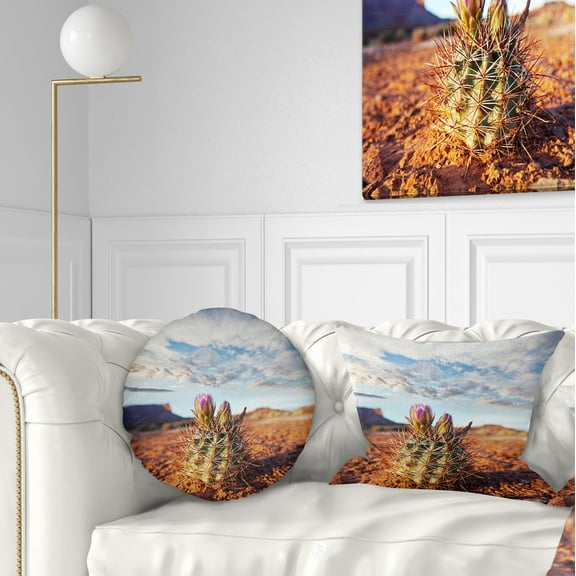 Designart 12" x 20" Brown Polyester Throw Pillow