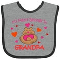 thumbnail image 3 of Inktastic Heart Belongs to Grandpa Girls Baby Bib, 3 of 4