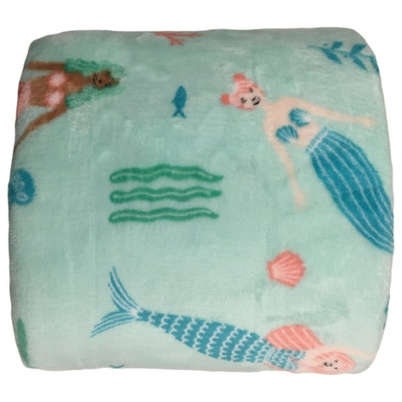 The Big One Oversized Plush Throw Blanket Aqua Mermaids - 5ft x 6ft