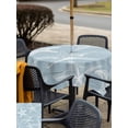 thumbnail image 5 of Outdoor Tablecloth with Umbrella Hole for Patio/Picnic/Party/Camping, Blue White Starfish Waterproof Table Cloth Square Cover Washable, Coastal Ocean Summer Sea Nautical (60"x 60"), 5 of 8