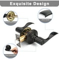 thumbnail image 2 of xianlin-1 Pack Oil Rubbed Bronze Privacy Door Lever Wave Style, Keyless Stainless Steel Door Handle Interior Use, Bath/Bed Door Lock (Thumb Turn, No Key),Reversible for Right or Left Side, 2 of 4