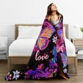 thumbnail image 6 of Butterfly Blanket Colorful Butterfly Fleece Throw Blanket Super Soft Cozy Warm Plush Blanket Gifts for Kids Women 40"X50", 6 of 6
