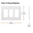 thumbnail image 2 of Lutron Claro 3 Gang Decorator/Rocker Wallplate, Matte | SC-3-TP | Taupe, 2 of 4