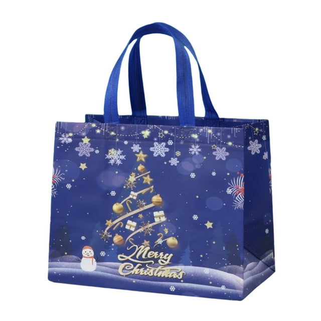 Teissuly Christmas Tote Bags with Handles, Christmas Reusable Grocery Bags Multipurpose Non-woven Large Gift Bag Grocery Shopping Bags for Holiday Christmas Party Teissuly WER202311013606
