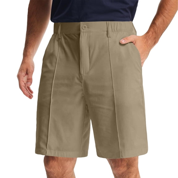 Mens Casual Golf Shorts 9" Stretch Breathable Flat Front Dress Work Shorts,Brown,40