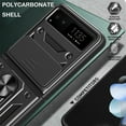 thumbnail image 3 of for Motorola Razr 40 Case with Slide Camera Cover for Men, Military Grade Drop Phone Cover Case with Rotate Ring Kickstand for Motorola Razr 40 SJ Green, 3 of 9
