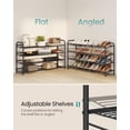 thumbnail image 3 of SONGMICS Stackable Shoe Rack, 4 Tier Metal Shoes Rack Storage Shelf, Holds up to 20 Pairs, Adjustable Slanted Shelves for Small Spaces,Black, 3 of 5