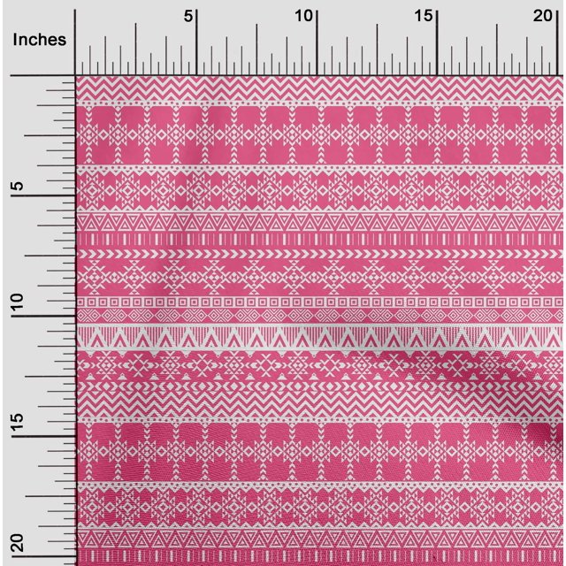 oneOone Georgette Viscose Pink Fabric Aztec Tribal Sewing Craft Projects Fabric Prints By Yard 42 Inch Wide