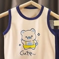 thumbnail image 4 of CAUYDY Toddler Baby 2-7T Little Boy Summer Pajamas Set Casual Wear for Baby Boys 2Pcs Adorable Print Sleeveless Shirt + Elastic Shorts 9-18M Kids Sleepwear (Sizes 18-24 Months,L4-Dark Blue), 4 of 4