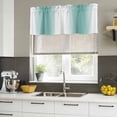 thumbnail image 5 of Aqua Teal White Ombre Valances for Windows, Decorative Rod Pocket Window Valance Curtains, Modern Abstract Art Farmhouse Gradient Short Curtain Drapes for Kitchen/Living Room, 2 Panels, 42" W x 18" L, 5 of 8