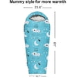 thumbnail image 2 of Kids Sleeping Bag Mummy Style 32–59F with Pillow Sleeve 4 Season Lightweight Backpacking Style for Camping Sleepovers Sky Blue Up to 4'3", 2 of 6