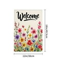thumbnail image 4 of AMHNF Linen Garden Flag with Floral Welcome Design for Spring Summer Home Outdoor Garden Yard Door Decor 12x18 inch, 4 of 5