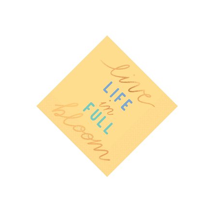 Live Life In Full Bloom Bev Napkins - Party Supplies - 16 Pieces