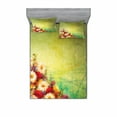thumbnail image 2 of Flower Bedding Set with Sheet & Covers, Romantic Bouquet Rose Chamomile Grunge Pastoral Scene of the Natural World Print, Printed Bedroom Decor 2 Shams, 4 Sizes, Yellow White, by Ambesonne, 2 of 3