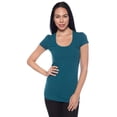 thumbnail image 3 of Women's & Juniors Plain Basic Scoop Neck T-Shirt Slim Top, 3 of 4